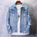 Stylish casual ripped denim jacket for men and women