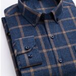 Men's long-sleeved Cotton Plaid Shirt