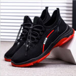 Men's Flying Woven Sneakers in Black and Grey