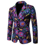 African Man's Plus Size Suit Jacket with double-breasted design