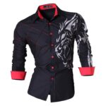 Men's Thin Leopard Shirt with stand-up collar