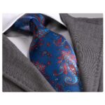 Men's blue and red Paisley Silk Necktie in gift box