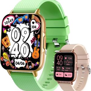 Smart Watch for Men & Women With Pink & Green Bands