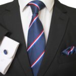 Multi Color Stripes Silk Necktie Set for Men
