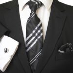 Multi Color Plaid Silk Necktie set with cufflinks