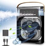 Portable Misting Fan with 7-color LED lights