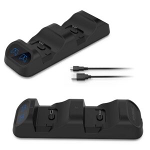 Dual Type-C Charging Dock for Switch Pro, PS5, Xbox Series X/S Controllers – Fast Charging Station with LED Indicators