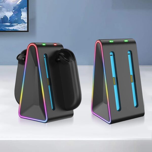 4-in-1 Triangle Charging Dock for NS2 Controllers – RGB LED Lighting, Fast Charge Base with Indicator & Smart Protection - Image 4
