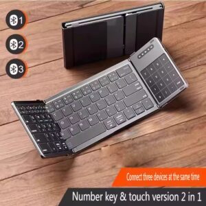 Folding Keyboard 3 Channel Bluetooth5.1 Wireless PU Portable Keyboard