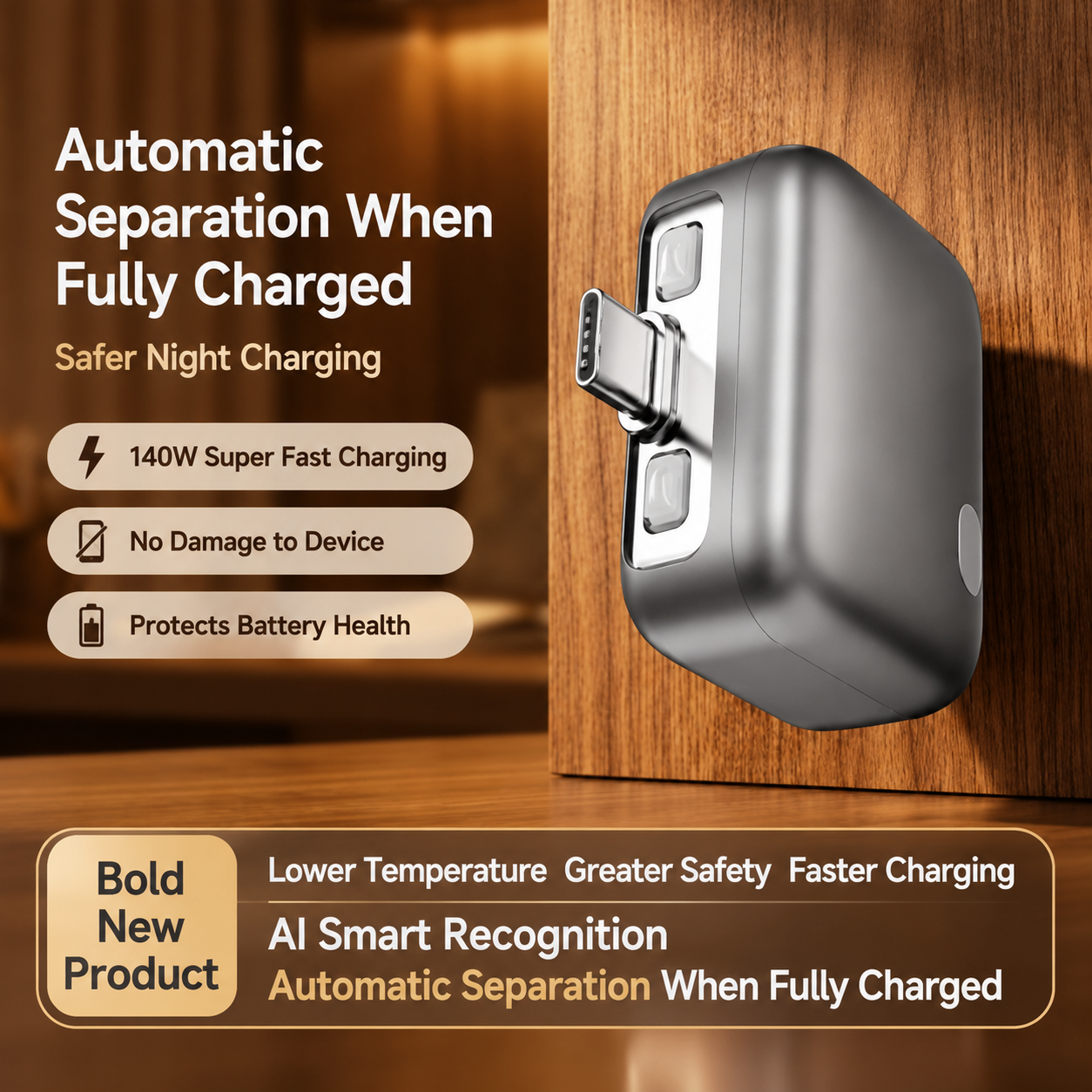 140W Fast Charging Adapter | Smart Auto Shut-Off Charger - Image 4