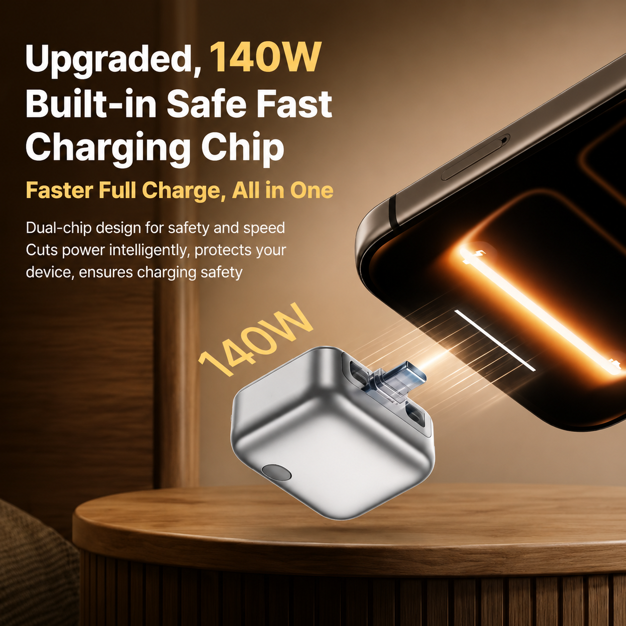 140W Fast Charging Adapter | Smart Auto Shut-Off Charger - Image 5